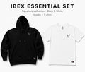 Ibex Essential white T-shirt and black Hoodie set