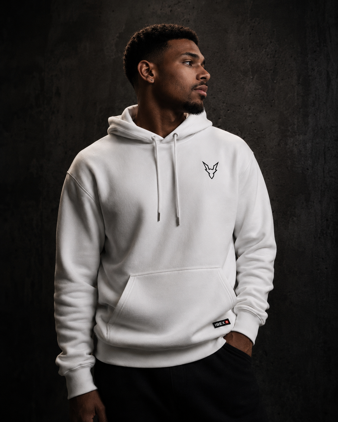 Ibex Essential white T-shirt and white Hoodie set
