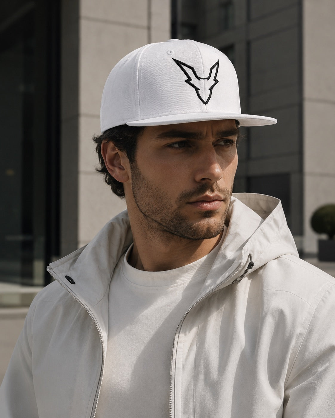 Ibex signature white snapback cap