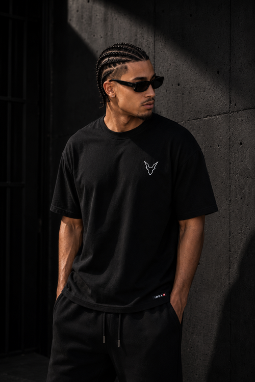 Ibex Essential black T-shirt and black Hoodie set