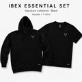 Ibex Essential black T-shirt and black Hoodie set