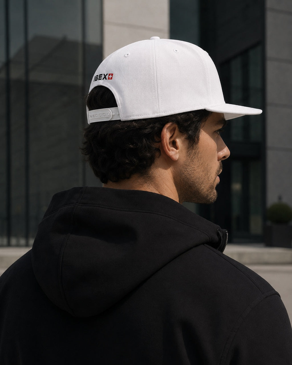 Ibex signature white snapback cap