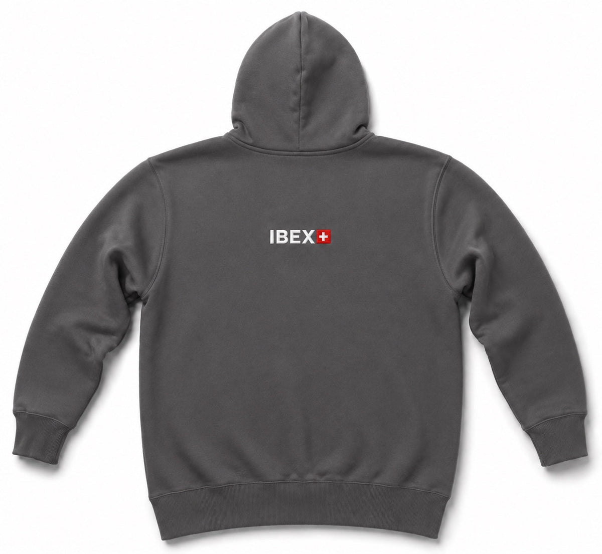 IBEX Signature Smoke Grey Hoodie back view