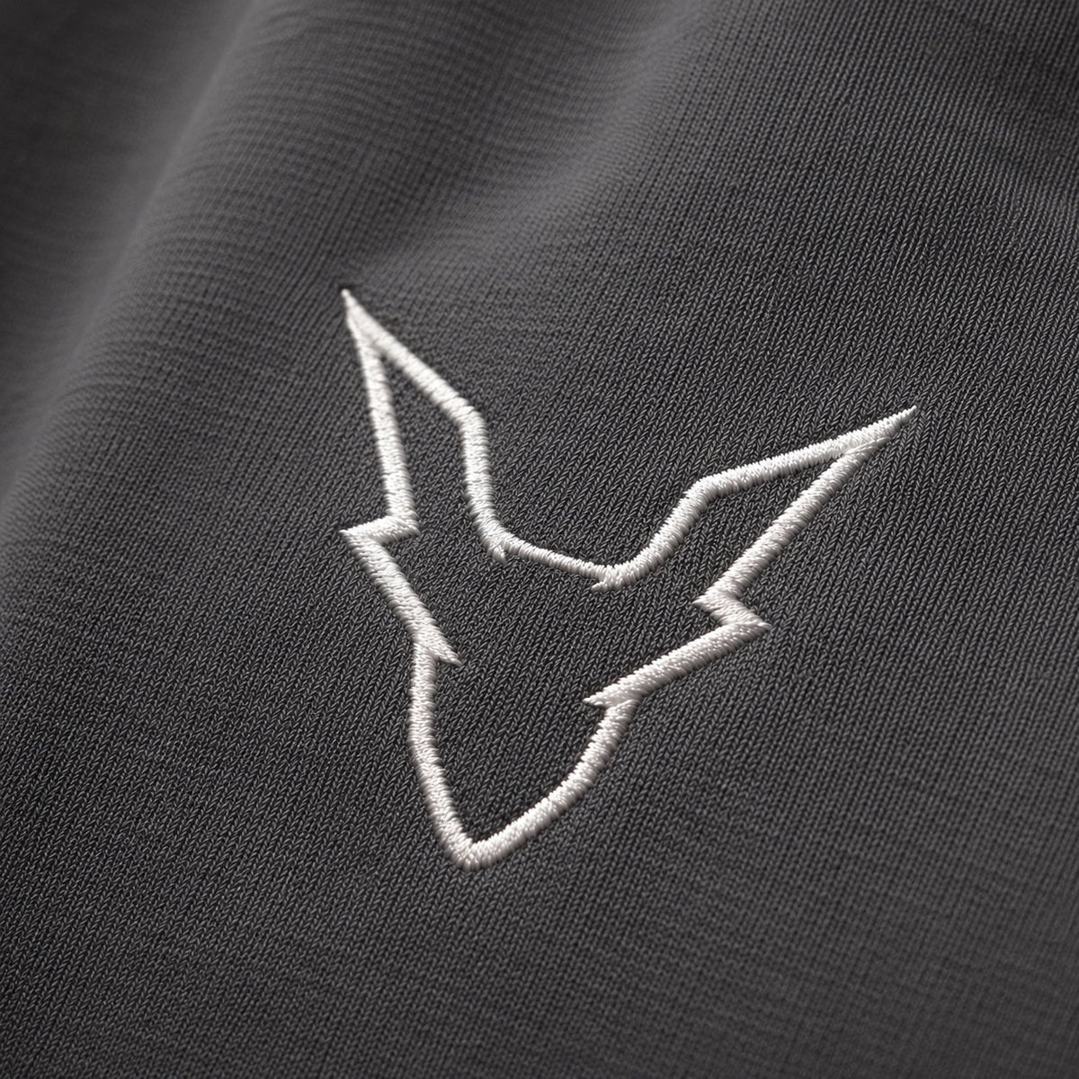 IBEX Smoke Grey Hoodie embroidered chest logo detail